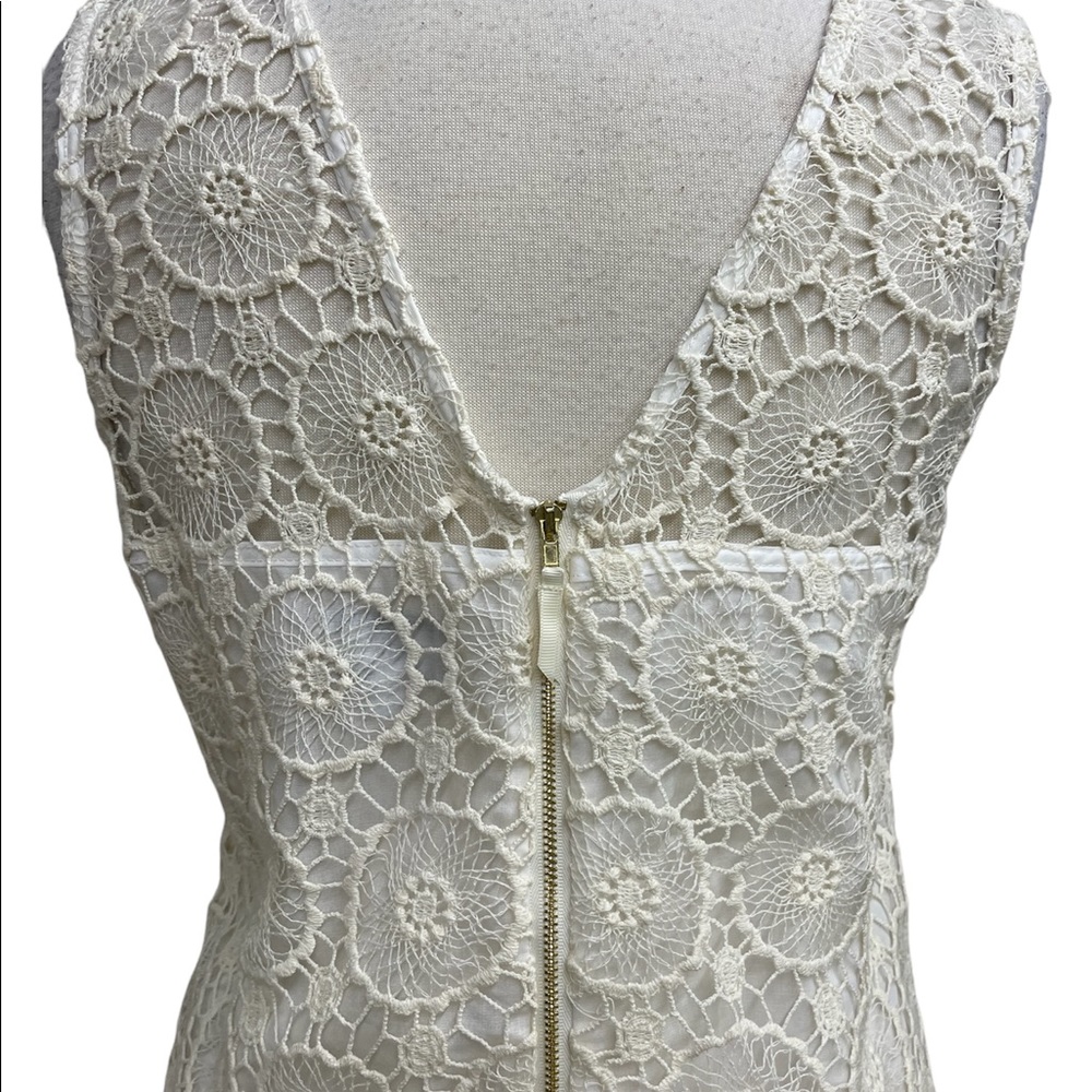 Mud Pie Mallory ivory crocheted dress large - Picture 6 of 14